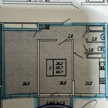 Продается 2-х комнатная квартира, 60,5 м²