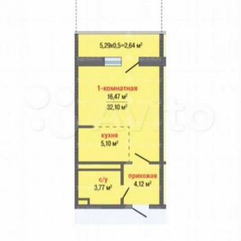 Продается 1-комнатная квартира, 37 м²