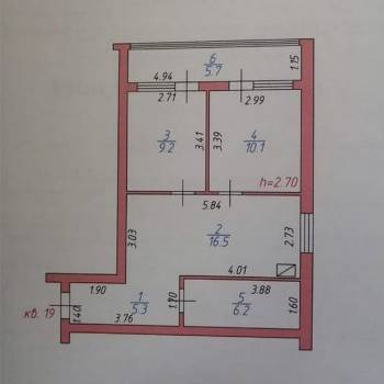 Продается 2-х комнатная квартира, 53 м²