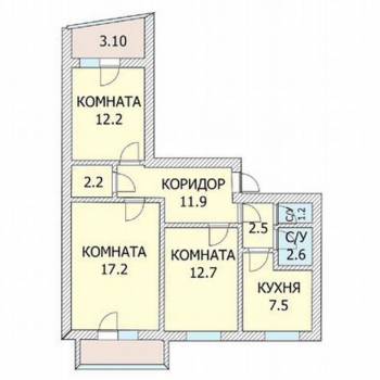 Сдается Многокомнатная квартира, 69 м²