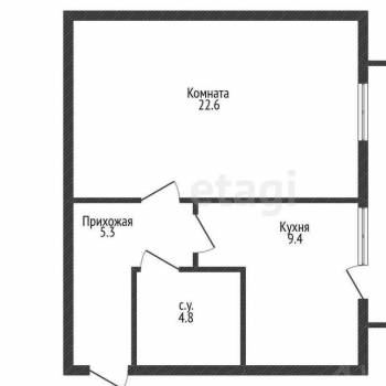 Продается 1-комнатная квартира, 42,1 м²