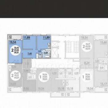 Продается 2-х комнатная квартира, 59,3 м²