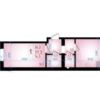 Продается 1-комнатная квартира, 38 м²