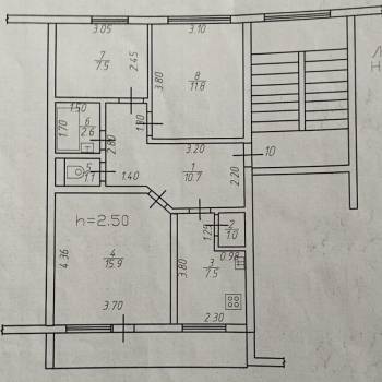 Продается 3-х комнатная квартира, 58,1 м²