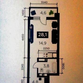 Продается 1-комнатная квартира, 28 м²