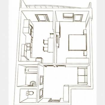 Продается 1-комнатная квартира, 52,6 м²