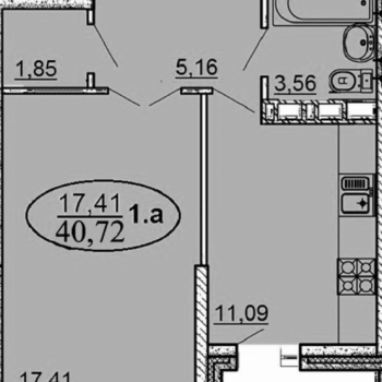 Продается 1-комнатная квартира, 42 м²