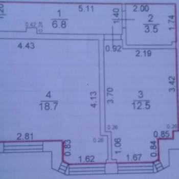 Продается 1-комнатная квартира, 42 м²