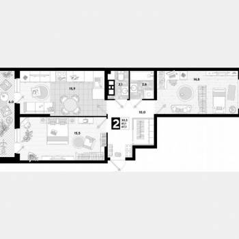 Сдается 2-х комнатная квартира, 67 м²