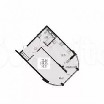 Продается 1-комнатная квартира, 57 м²