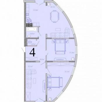 Продается 3-х комнатная квартира, 122 м²