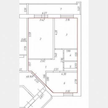 Продается 2-х комнатная квартира, 59 м²