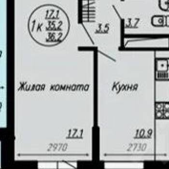 Продается 1-комнатная квартира, 35,2 м²