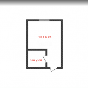 Продается 1-комнатная квартира, 19,1 м²