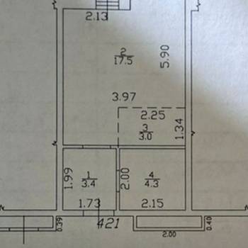 Продается 1-комнатная квартира, 29,4 м²