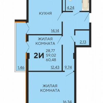 Продается 2-х комнатная квартира, 61 м²