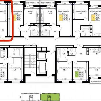 Продается 1-комнатная квартира, 37,8 м²