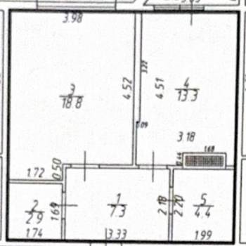 Продается 2-х комнатная квартира, 47,6 м²