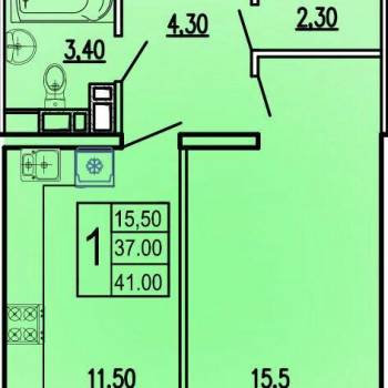 Продается 1-комнатная квартира, 45 м²