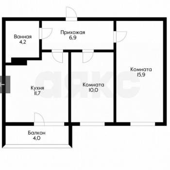 Продается 2-х комнатная квартира, 51,5 м²