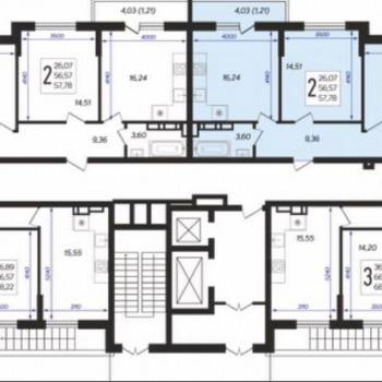 Продается 2-х комнатная квартира, 57,8 м²