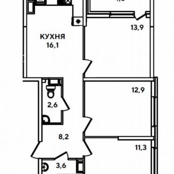 Продается 3-х комнатная квартира, 68,8 м²