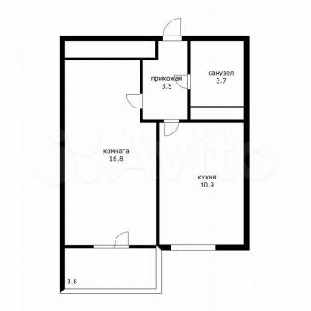 Продается 1-комнатная квартира, 35,2 м²