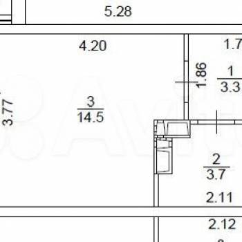 Продается 1-комнатная квартира, 25,3 м²