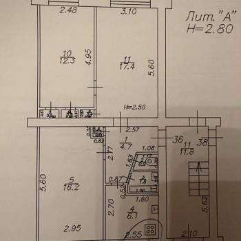 Продается 3-х комнатная квартира, 61 м²