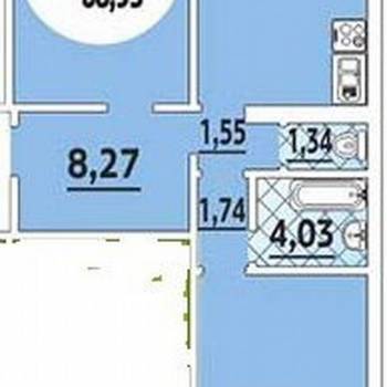 Продается 2-х комнатная квартира, 68 м²