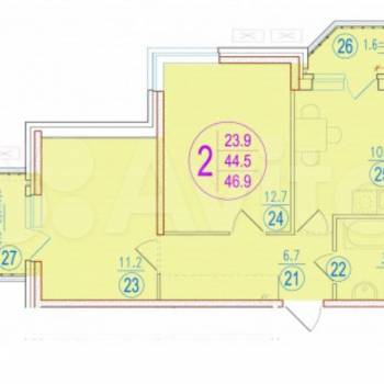 Продается 2-х комнатная квартира, 47 м²