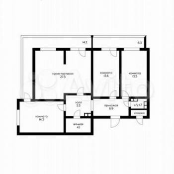 Продается 3-х комнатная квартира, 98 м²