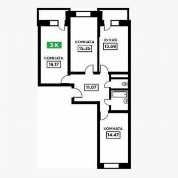 Продается 3-х комнатная квартира, 78,8 м²