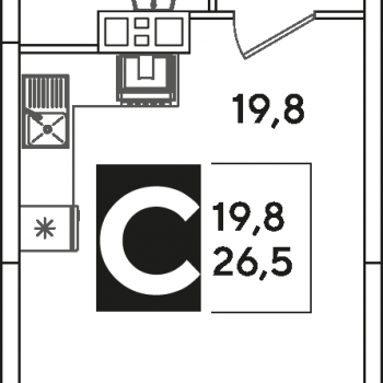 Продается 1-комнатная квартира, 27 м²