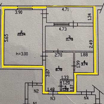 Продается 1-комнатная квартира, 51 м²