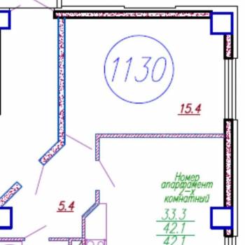 Продается 1-комнатная квартира, 41,7 м²