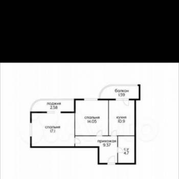 Продается 2-х комнатная квартира, 62,4 м²