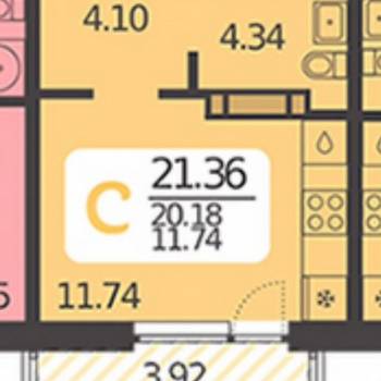 Продается 1-комнатная квартира, 21,4 м²