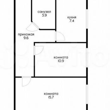 Продается 2-х комнатная квартира, 47,5 м²