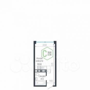 Продается 1-комнатная квартира, 22,7 м²