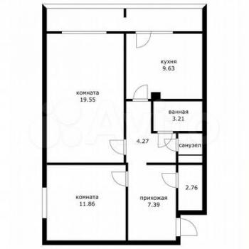 Продается 2-х комнатная квартира, 59,7 м²