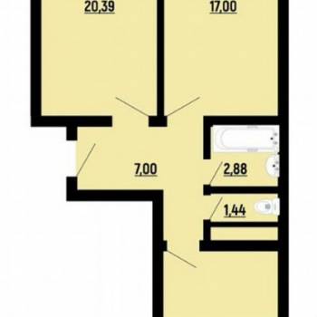 Продается 2-х комнатная квартира, 61,8 м²