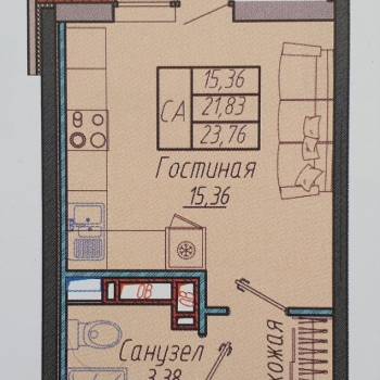 Продается 1-комнатная квартира, 24 м²