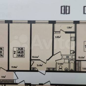 Продается 2-х комнатная квартира, 51 м²