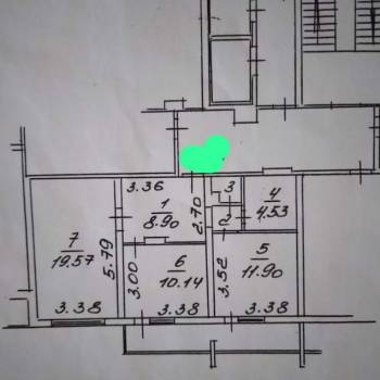 Продается 2-х комнатная квартира, 57,4 м²