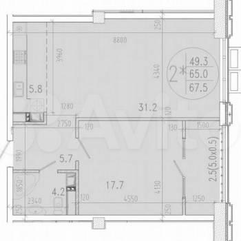 Продается 1-комнатная квартира, 72 м²