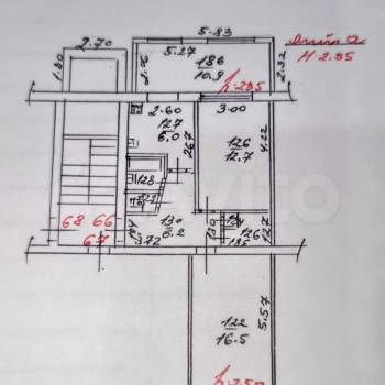 Продается 2-х комнатная квартира, 57 м²