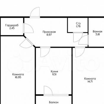 Продается 2-х комнатная квартира, 60 м²
