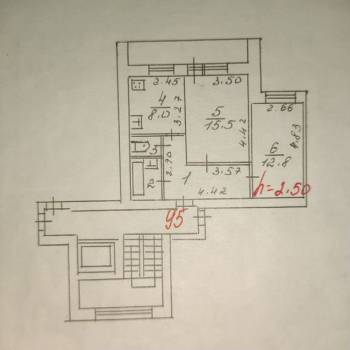 Продается 2-х комнатная квартира, 52 м²