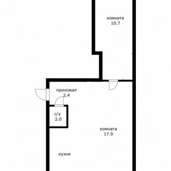 Продается 2-х комнатная квартира, 38 м²